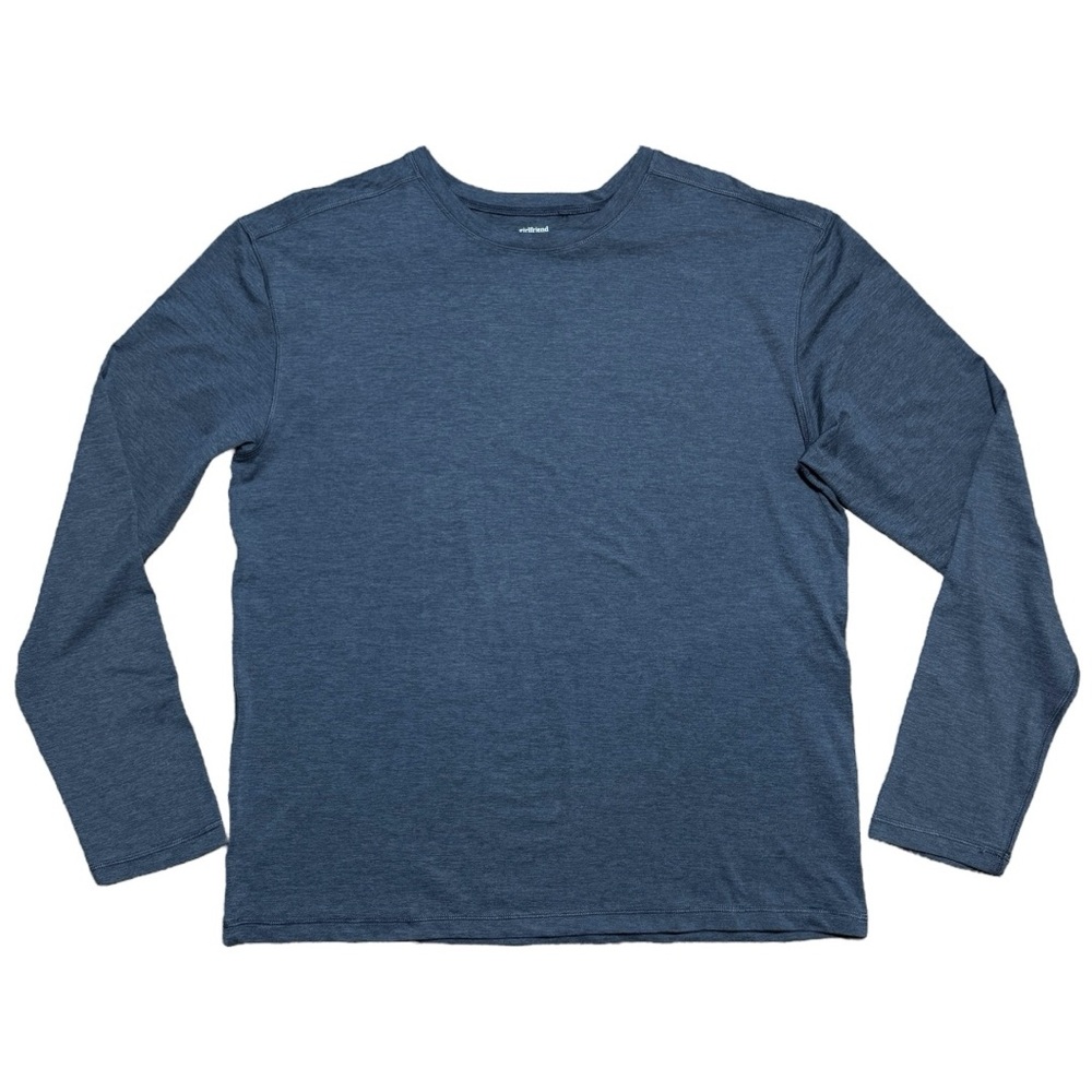 Girlfriend Collective Men's Recycled Cotton Crew Neck Long Sleeve Shirt in Sz M
